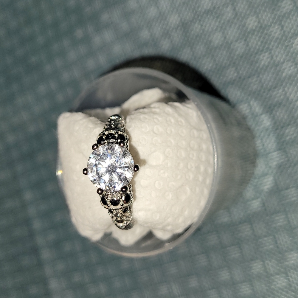 Size 6 sterling silver and clear stone